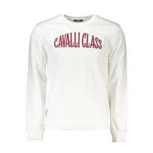 Cavalli Class Bianco Cotton Men Men's Sweatshirt